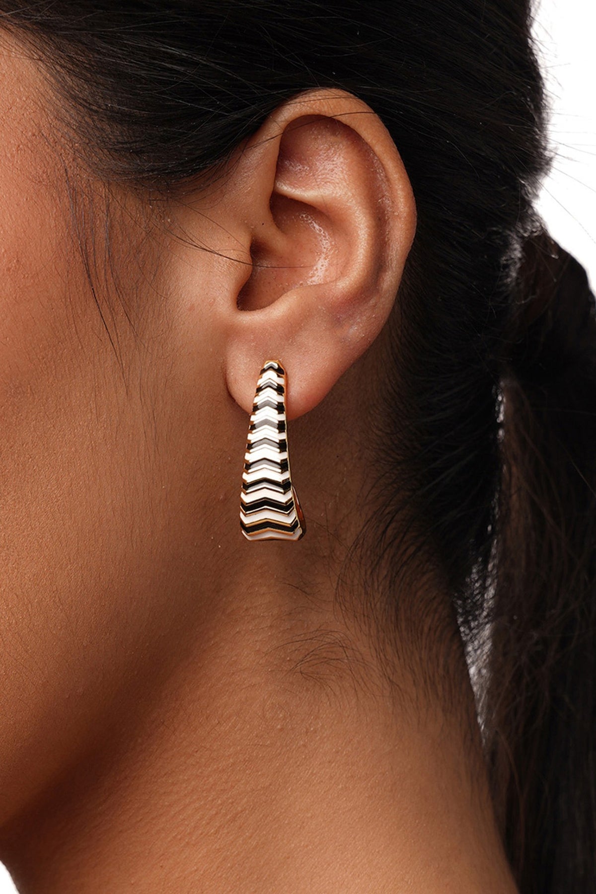 Gold Plated Multi-Colored Crystal Hoop Earrings