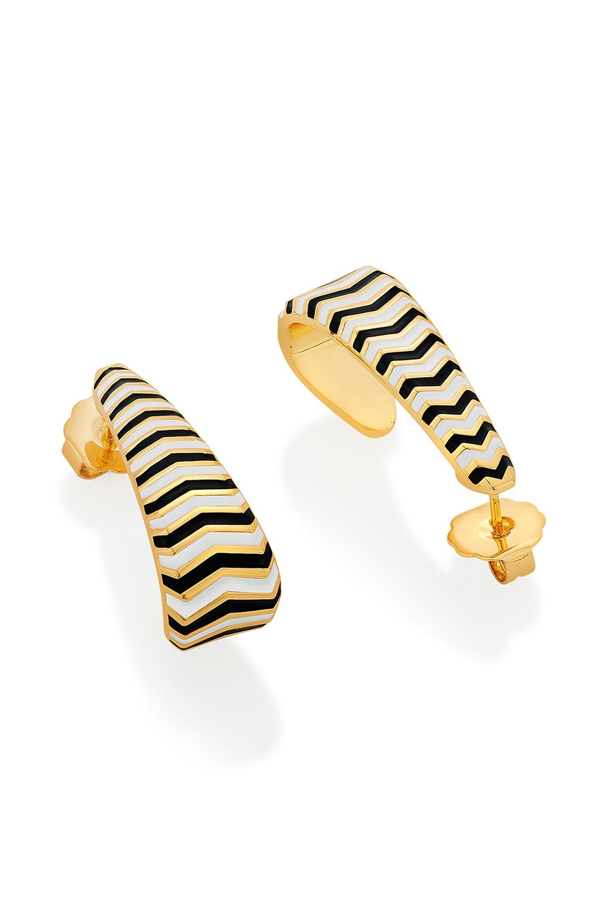 Gold Plated Multi-Colored Crystal Hoop Earrings