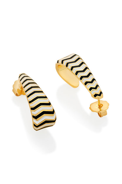 Gold Plated Multi-Colored Crystal Hoop Earrings