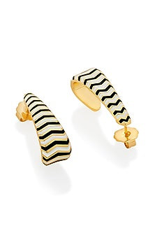 Gold Plated Multi-Colored Crystal Hoop Earrings
