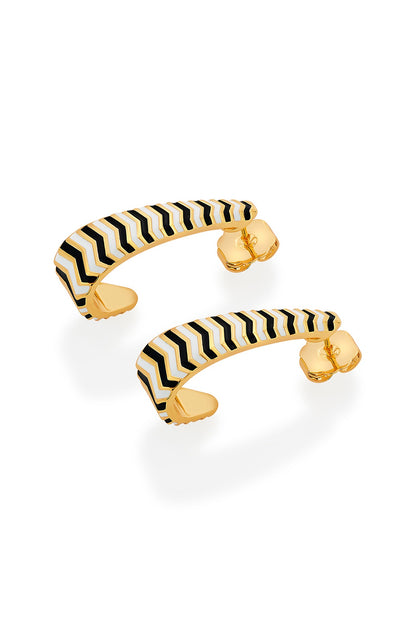 Gold Plated Multi-Colored Crystal Hoop Earrings
