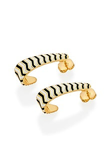 Gold Plated Multi-Colored Crystal Hoop Earrings