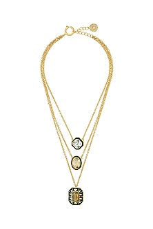 Gold Plated Multi-Colored Crystal Enameled Necklace