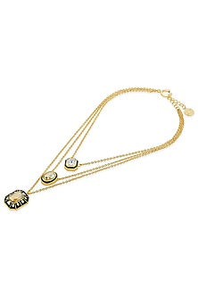 Gold Plated Multi-Colored Crystal Enameled Necklace