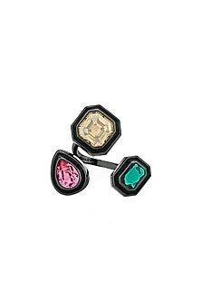 Black Multi-Colored Crystal Ring