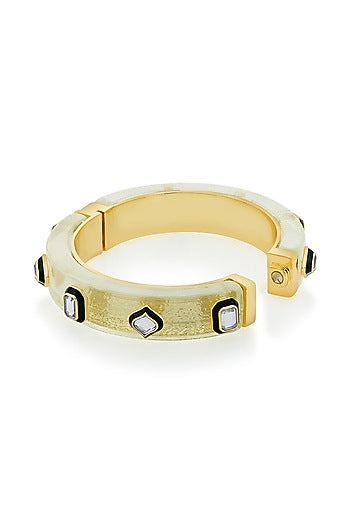 Gold Plated Mirror Enameled Bangle