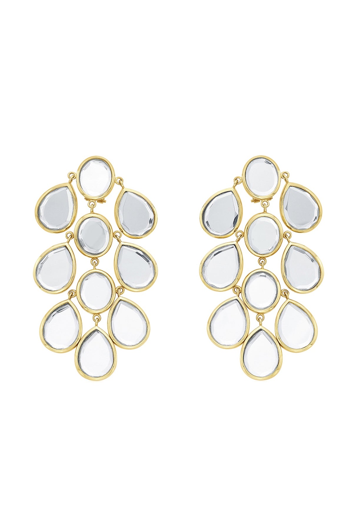 Gold Plated Mirror Dangler Earrings