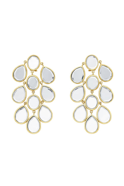 Gold Plated Mirror Dangler Earrings