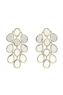 Gold Plated Mirror Dangler Earrings