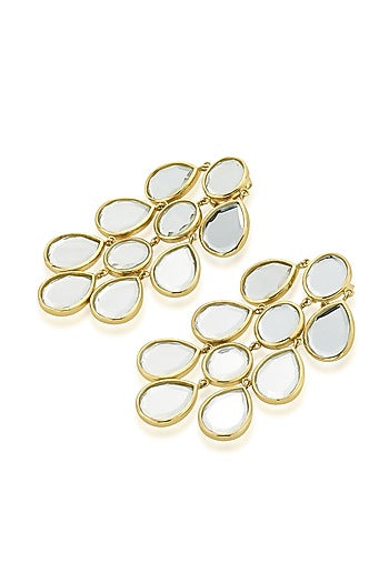 Gold Plated Mirror Dangler Earrings