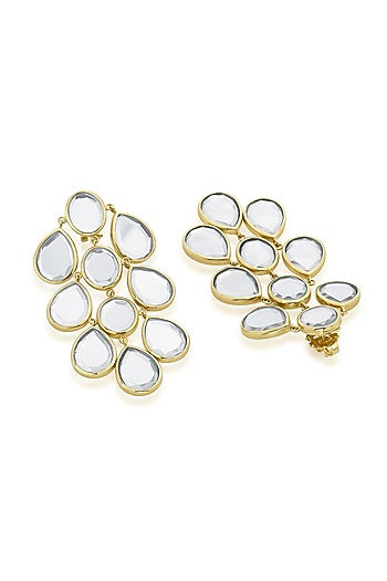 Gold Plated Mirror Dangler Earrings