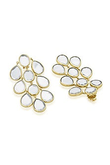 Gold Plated Mirror Dangler Earrings