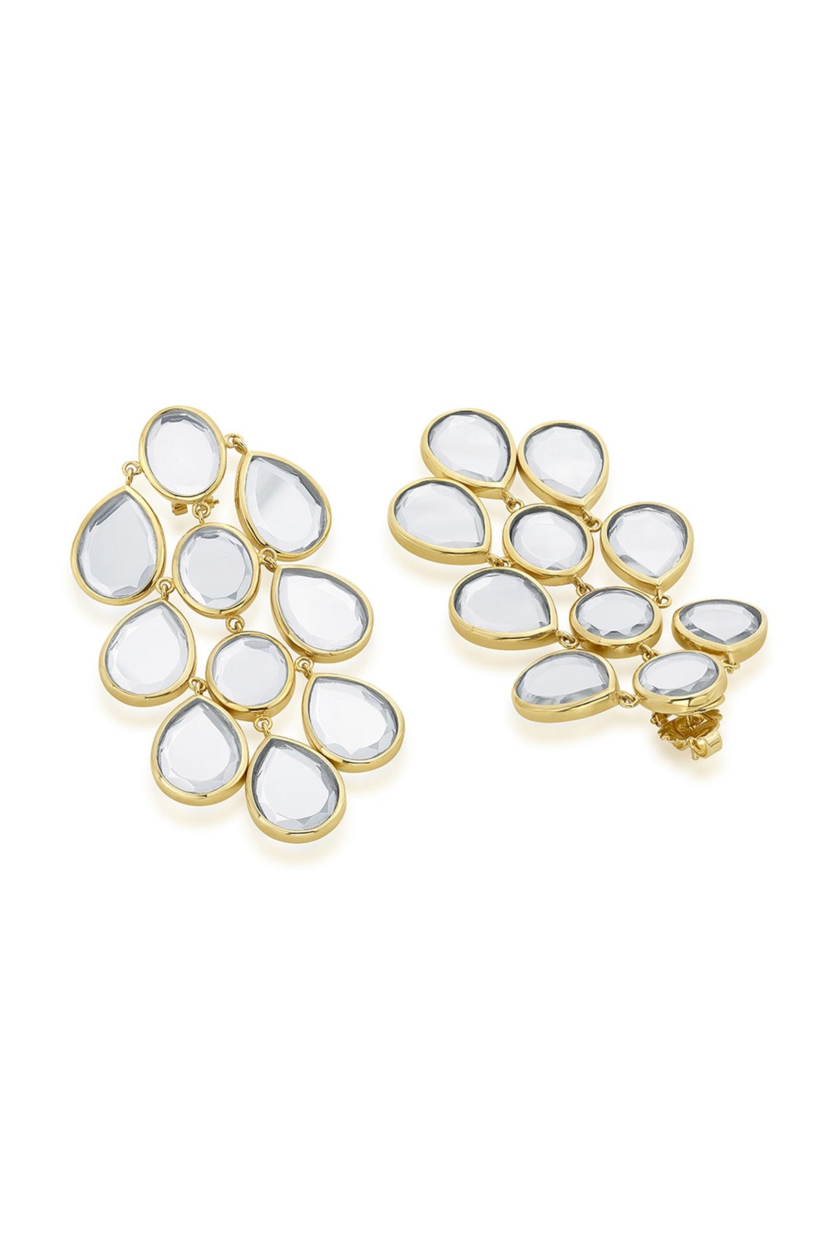 Gold Plated Mirror Dangler Earrings
