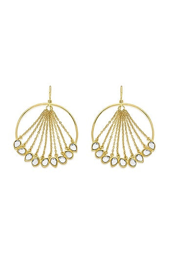 Gold Plated Mirror Waterfall Earrings