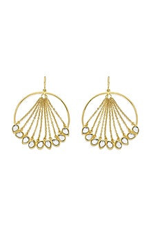Gold Plated Mirror Waterfall Earrings