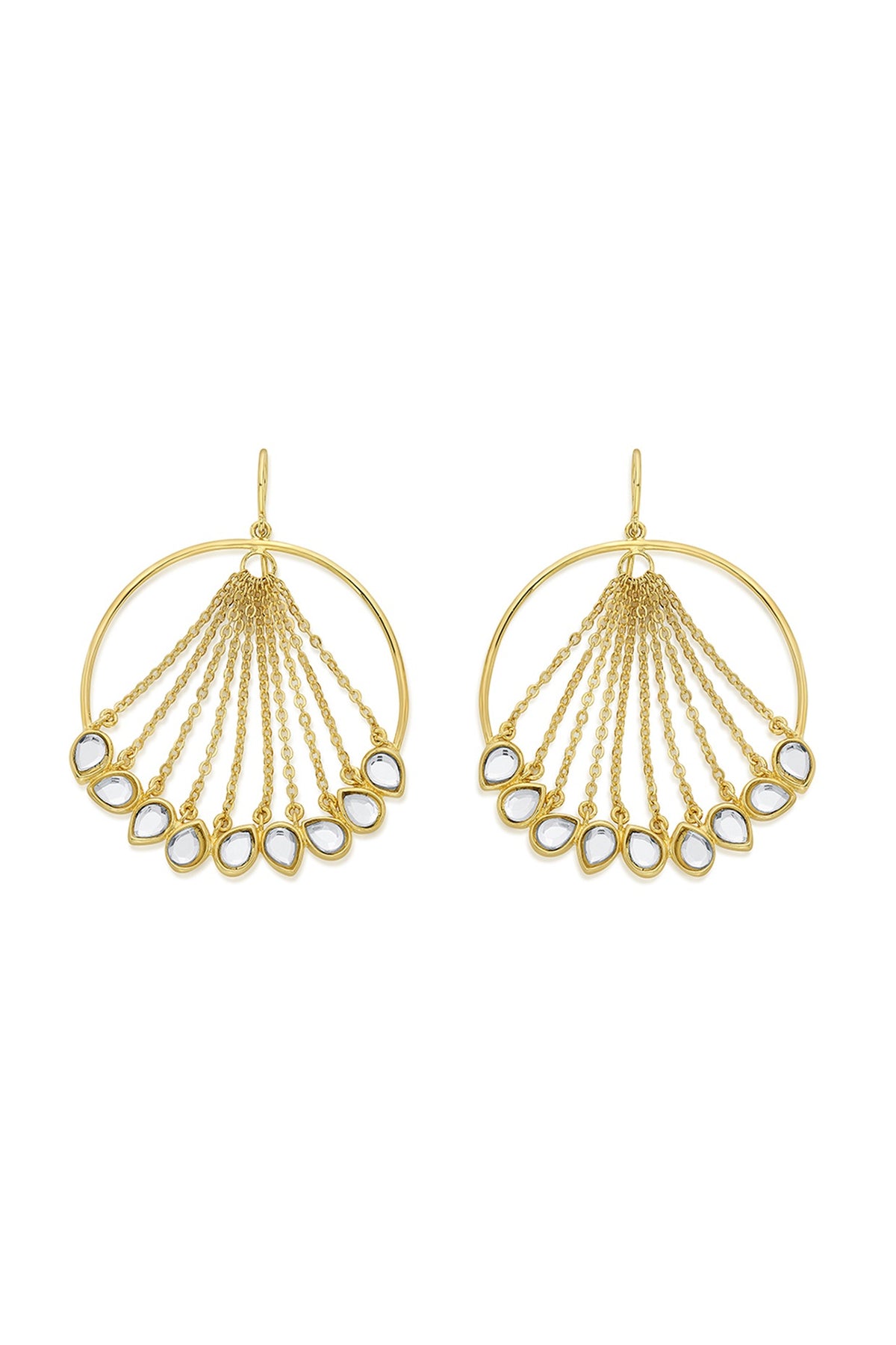 Gold Plated Mirror Waterfall Earrings