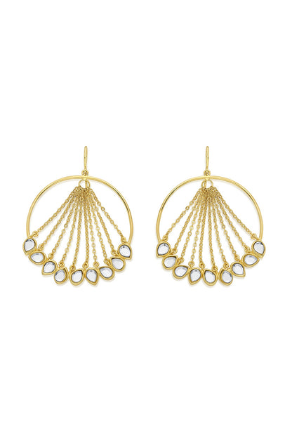 Gold Plated Mirror Waterfall Earrings