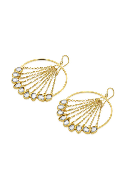 Gold Plated Mirror Waterfall Earrings
