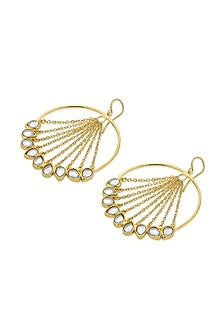 Gold Plated Mirror Waterfall Earrings