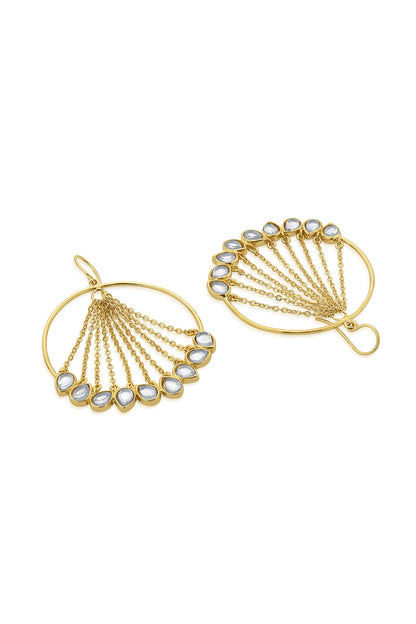 Gold Plated Mirror Waterfall Earrings