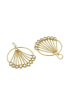 Gold Plated Mirror Waterfall Earrings