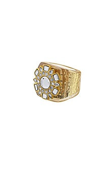 Gold Plated Mirror & Resin Ring