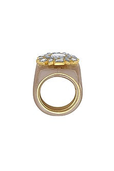 Gold Plated Mirror & Resin Ring