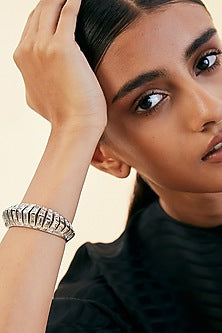 Silver Rhodium Finish Mirror Cuff
