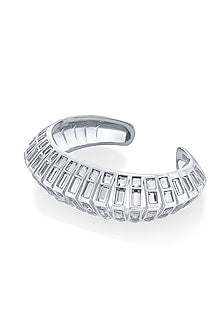 Silver Rhodium Finish Mirror Cuff