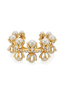 Gold Plated Mirror & Pearl Cuff