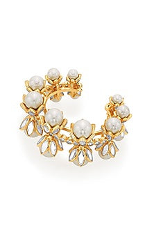 Gold Plated Mirror & Pearl Cuff