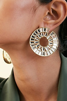 Gold Plated Mirror Stud Earrings