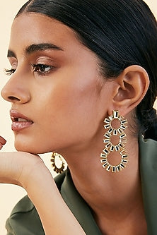Gold Plated Mirror Handcrafted Chandelier Earrings