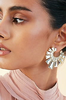 Gold Plated Mirror Stud Earrings