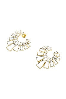 Gold Plated Mirror Stud Earrings