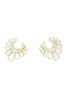 Gold Plated Mirror Stud Earrings