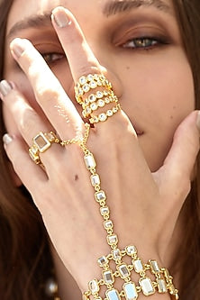 Gold Plated CZ Mirror Handcrafted Ring