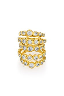 Gold Plated CZ Mirror Handcrafted Ring