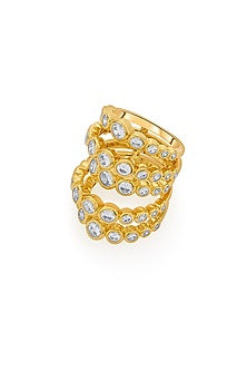 Gold Plated CZ Mirror Handcrafted Ring