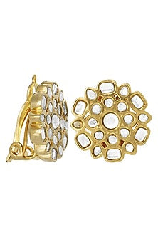Gold Plated Mirror Stud Earrings