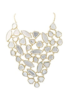 Gold Plated Mirror Long Necklace