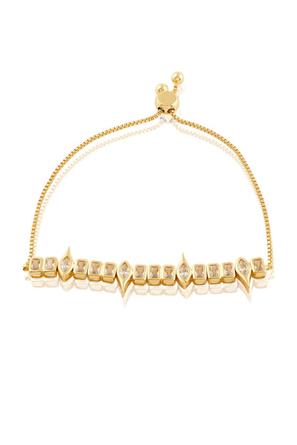 Gold Plated Mirror Tennis Girlie Bolo Bracelet