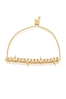 Gold Plated Mirror Tennis Girlie Bolo Bracelet