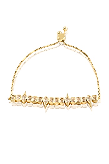 Gold Plated Mirror Tennis Girlie Bolo Bracelet
