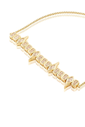 Gold Plated Mirror Tennis Girlie Bolo Bracelet