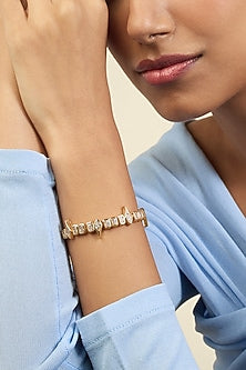Gold Plated Mirror Tennis Girlie Bolo Bracelet