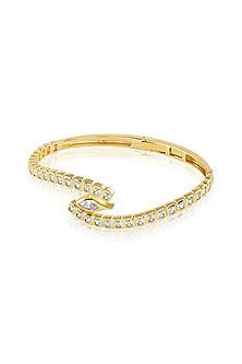 Gold Plated Mirror Swirl Cuff