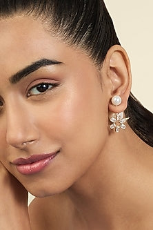 Gold Plated Mirror Punk Tennis Dangler Earrings