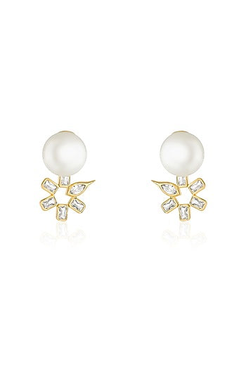Gold Plated Mirror Punk Tennis Dangler Earrings