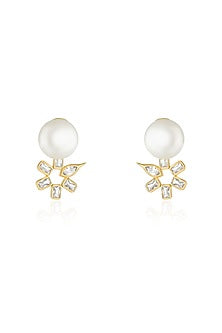 Gold Plated Mirror Punk Tennis Dangler Earrings